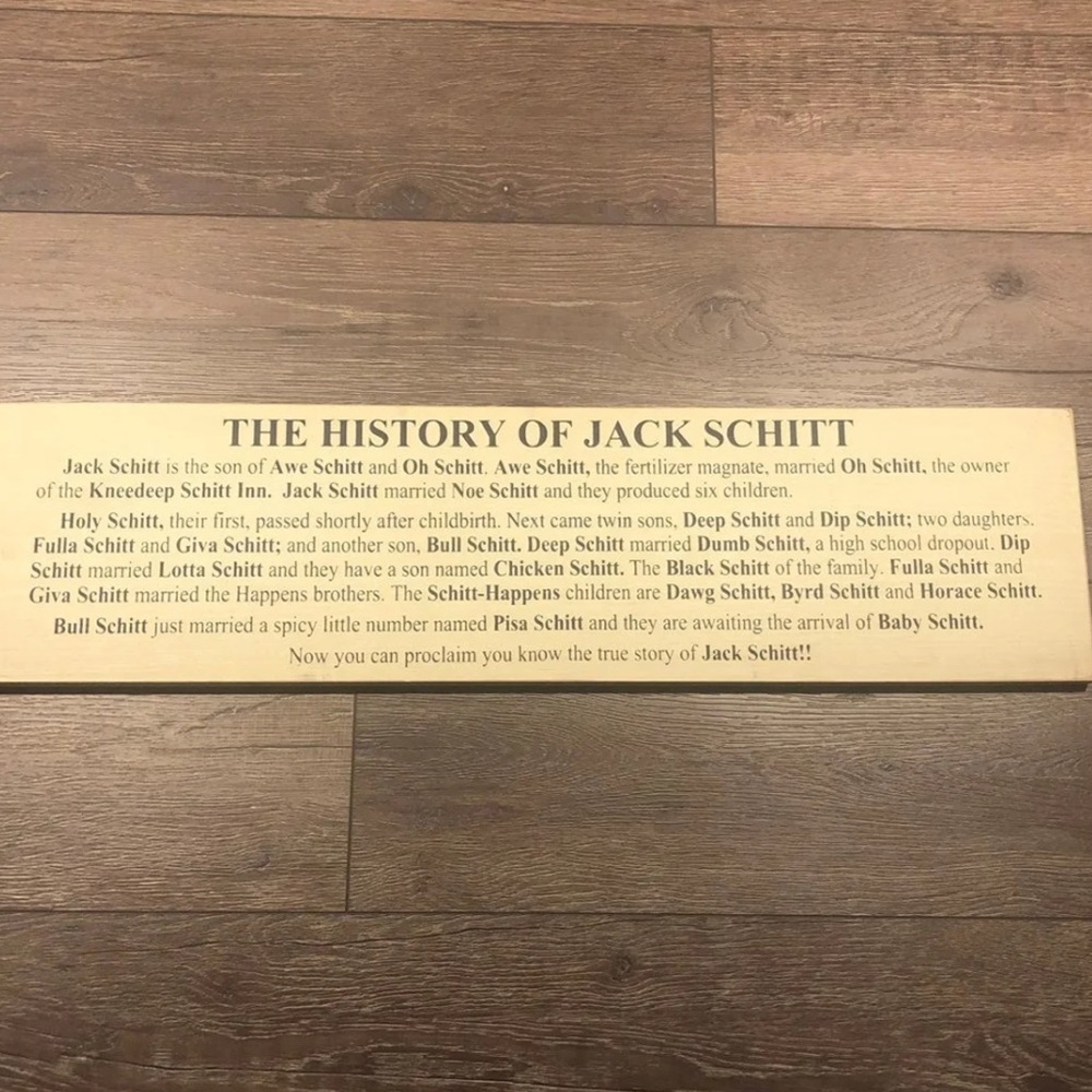 Home decor - history of Jack Schitt